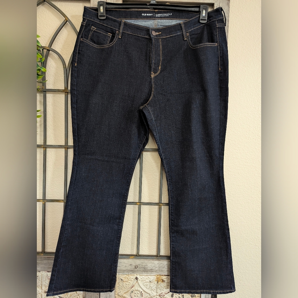 New Old Navy Women's Dark Blue Boot Cut Flare Jeans Size 18 Short
